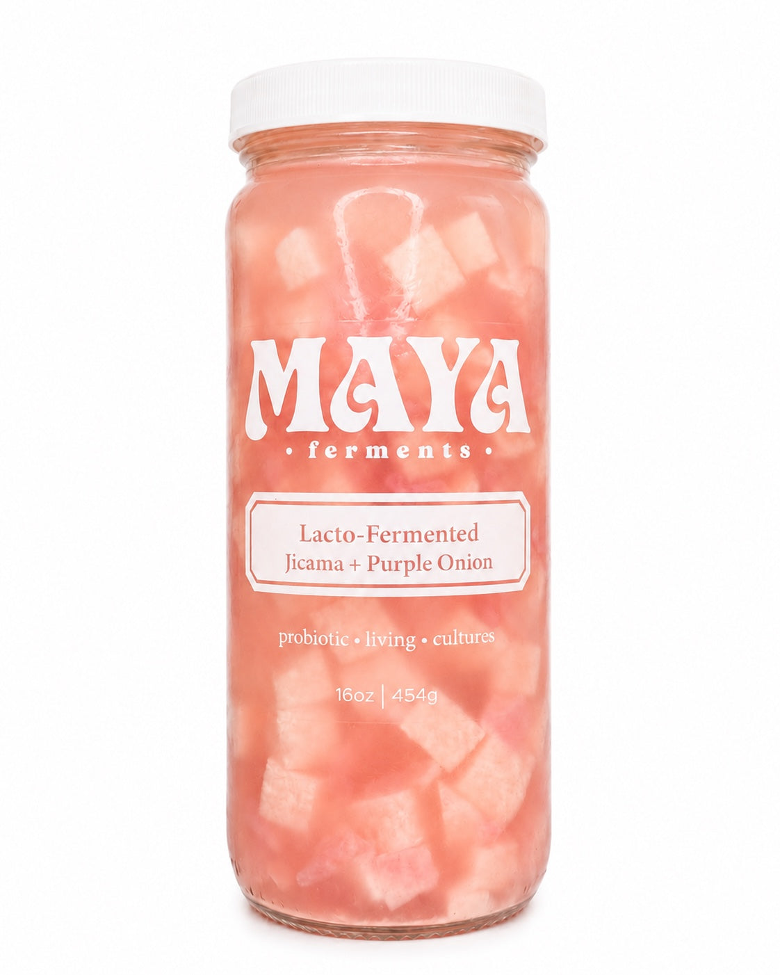 Jicama and purple onion Maya Ferments jar